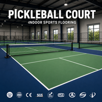 Revêtement de sol sportif en vinyle pour terrains de pickleball, enduit d'acrylique, directement de l'usine, pour les lieux de tournois et les arènes intérieures