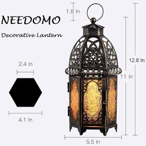 Lanterne en métal portable au design tendance avec poignée pour un transport facile, idéale pour le camping en plein air, le jardin et la décoration intérieure - Product Image 2