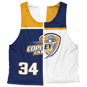 Copley Lax Camisetas de Lacrosse Personalizadas, Reversibles, Blancas, Azul Marino y Doradas, Sublimadas, Transpirables, 100% Poliéster, para Adultos - Product Image 5