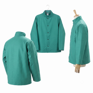 Chaqueta de Seguridad Industrial con Mangas de Cuero Tratado FR, Certificación CE, Impermeable, Resistente al Calor de 500-1000°C, Protección Contra Vapores - Product Image 6