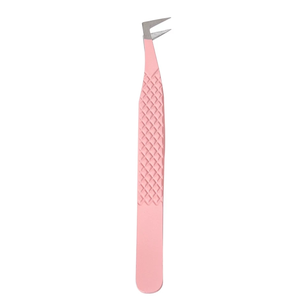 Pinzas para Pestañas de 10 mm con Punta Curva Rosa, Duraderas, de Acero Inoxidable, Herramienta de Belleza de Precisión para Aplicación de Cejas - Product Image 4