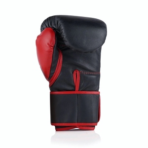 Fabrication en usine de gants de boxe sur mesure noirs et rouges, 100% cuir véritable, gants de boxe professionnels pour la frappe. - Product Image 5