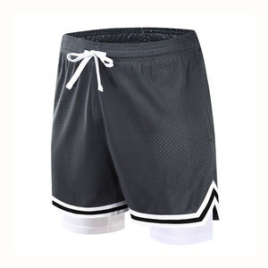 Pantalones Cortos Deportivos Transpirables para Hombre, Ecológicos, de Color Sólido, de Malla de Poliéster, hasta la Rodilla, Personalizados, con Cintura Elástica para Verano - Product Image 2