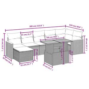 Ensemble de canapés de patio en polyrotin noir, 8 pièces, avec coussins, meubles d'extérieur pour terrasse de jardin, sièges de style contemporain pour 8 personnes - Product Image 5