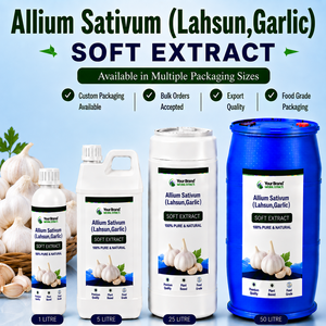 Extrait Liquide Doux d'Allium Sativum (Ail) - Complément Herbal Lahsun - Emballage Personnalisé - Vente en Gros - Product Image 1