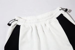 <b>Men's</b> <b>White</b> Black Geometric Panel Board <b>Shorts</b> Drawstring Waist Quick Dry Sporty <b>Shorts</b> - Product Image 4