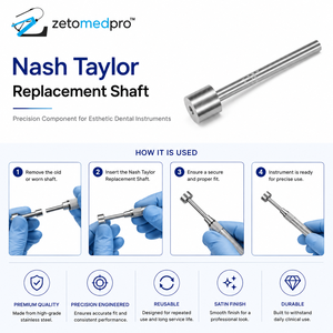 Eje de Repuesto Nash Taylor de Acero Inoxidable, Instrumento Dental Estético con Acabado Satinado, Zetomed Pro - Product Image 3
