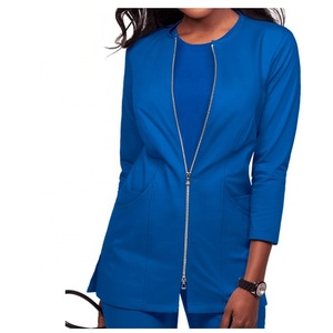 Chaqueta Médica Elegante para Mujer, Uniforme de Trabajo de Manga Larga, Chaqueta de Enfermera Azul Marino para Hospital - Product Image 2