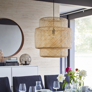 Lámpara Colgante de Mimbre de Bambú Estilo Boho, Lámpara de Techo Natural para Decoración de Comedor, Iluminación Ambiental, OEM ODM - Product Image 6