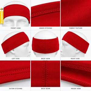 SAMAVIA Bandeau de sport en nylon rouge unisexe, bandeau absorbant extensible, accessoires vestimentaires pour fitness, course à pied, gym, yoga - Product Image 5