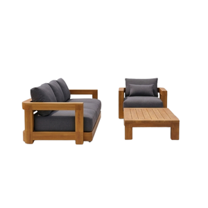 Ensemble de canapés d'extérieur modernes de luxe ARTERRA, canapé modulaire en teck avec table et coussins, mobilier de jardin et de terrasse haut de gamme - Product Image 2
