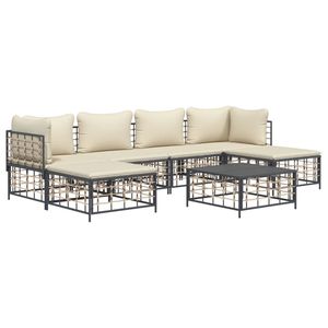 Ensemble de salon de jardin anthracite et beige, meubles de patio élégants pour l'amusement en plein air - Product Image 3