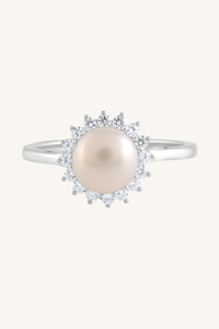 Anillo de Plata de Ley 92.5 con Perla Azul y Circonita Cúbica KLSR-11885 - Product Image 5