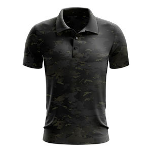 Chemise de golf/tennis pour homme à manches courtes, col classique, séchage rapide, tricotée, avec logo personnalisé camouflage et motif imprimé numérique - Product Image 6
