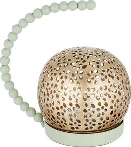 Wholesale Luxury Gold Metal Mabkhara Sage Green Beaded Handle Design Bulk Saudi Arabian <b>Bakhoor</b> Burner Majlis <b>Oud</b> Dakhoon Holder - Product Image 1