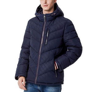 Chaqueta de burbujas azul marino para hombre, con cierre de cremallera, impermeable, transpirable, de secado rápido, para invierno, corte regular, no tejida - Product Image 3