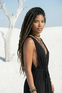 Wholesale Women’s Black Maxi <b>Dress</b> Deep V Neck Sleeveless High Slit <b>Boho</b> Long <b>Dress</b> <b>Summer</b> Beachwear Clothing - Product Image 2