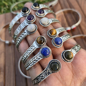 Brass Natural Gemstone Bangles for <b>Women</b> Meditation Chakra Healing and Daily Fashion Available for Export Price from India - Product Image 5