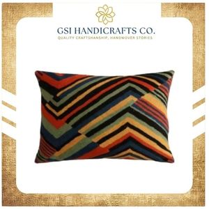 Housse de coussin rectangulaire à motif géométrique, style bohème, tissée, fabriquée en Inde, prix de gros - Product Image 2