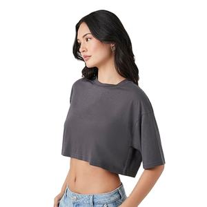 Tops Cortos de Verano para Mujer, Personalizados, Ajustados, Formales, Cuello Redondo, Ligeros, Elásticos, Transpirables, Tallas Grandes - Product Image 4