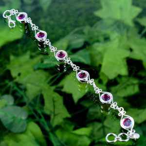 Pulsera Ajustable con Cuentas Facetadas de Ópalo Rosa Fuego, Plata de Ley 925, Joyería de Lujo, Regalo para Mujer, Día de San Valentín, Elegante - Product Image 2