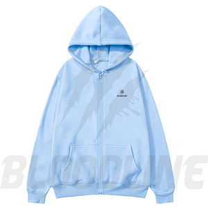 Sudadera con Capucha Negra Unisex Bloodline, Cierre de Cremallera, Corte Regular, Forro Polar, Informal, con Bolsillo Frontal, 100% Algodón, Estilo Hip Hop, Invierno - Product Image 5