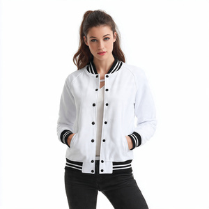 Crew Neck Button Down Varsity Jacket Women Plus Size Baseball Varsity Jackets Ladies 100% <b>Wool</b> Varsity Jacket Tops Women's - Product Image 5