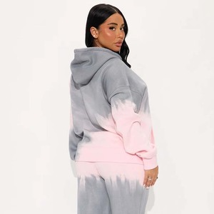 Sudadera con Capucha Tie Dye para Mujer, Talla Grande, Mezcla de Algodón, Tejido de Punto, con Bolsillos, Manga Larga, para Otoño - Product Image 2