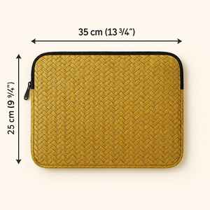 Housse pour ordinateur portable en bambou naturel tissé à la main, écologique, avec fermeture à glissière |   Étui pour ordinateur portable unisexe tendance - Product Image 4