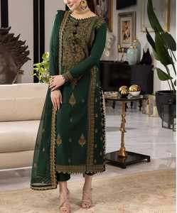 Traje de shalwar kameez verde de alta calidad para mujer, estilo pakistaní e indio, a bajo precio y con MOQ bajo 2026 - Product Image 1