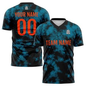 Maillot de football personnalisé pour adulte – Nom d'équipe personnalisé, uniforme par sublimation 100 % polyester respirant et léger, manches courtes, toutes saisons - Product Image 2