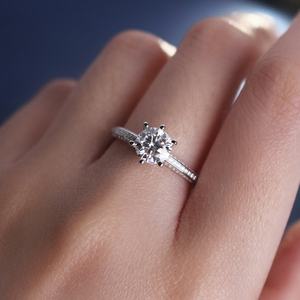 Anillo de compromiso de moissanita, joyería de diamante cultivado en laboratorio, Plata de Ley 925, <span class=keywords><strong>2</strong></span> / 1 quilate, novedad - Product Image 5