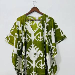 Summer Cotton <b>Kaftan</b> Luxury Latest Fashion Casual Dress Women's Boho-Style <b>Kaftan</b> Dress Hand Block Print Cotton <b>Kaftan</b> Dress - Product Image 3