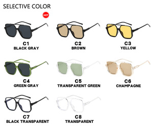 Nouveaux styles 2025 – Lunettes de soleil tendance en plastique, surdimensionnées, à double pont, de créateur, avec logo personnalisé, pour femmes et hommes - Product Image 6