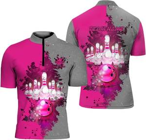 Breathable Cheap Price Short Sleeves Fire Pattern Cricket Polo Shirt Design Team logo Name Custom <b>Bowling</b> Shirt - Product Image 5