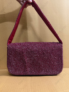 Bolso de Hombro con Cuentas Hecho a Mano para Mujer |   Bolso de noche con cuentas de color burdeos |   Bolso de Mano para Cócteles de Fiesta de Bodas - Product Image 5