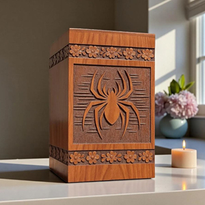 Urna de Madera Hecha a Mano con Diseño de Araña |   Urna Funeraria Personalizada para Cremación, Recuerdo Conmemorativo de AYAANS - Product Image 5