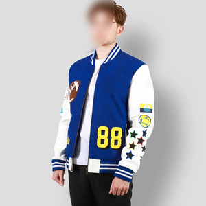 Good Supplier White Blue Contrast Color With Wholesale Rate New Arrival Best Quality Winter Men College Baseball Jackets - Product Image 1