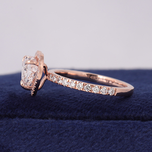 2 Carat Light Pink Heart Lab Diamond <b>Ring</b> Pave Halo IGI Certified 14k Gold <b>Proposal</b> <b>Ring</b> - Product Image 3