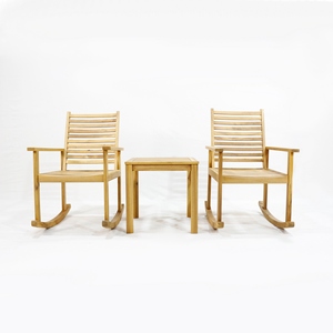 Fauteuil à bascule en bois tendance pour l'extérieur, mobilier de jardin traditionnel, durable, utilisation sur sol dur - Product Image 4