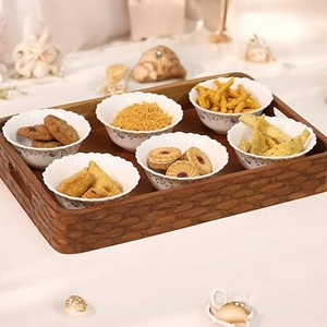 Bandeja de Servir de Madera de Acacia Sólida de Primera Calidad - Plato Rectangular de Madera Hecho a Mano para Mesa de Centro, Otomana y Servicio de Té - Product Image 5