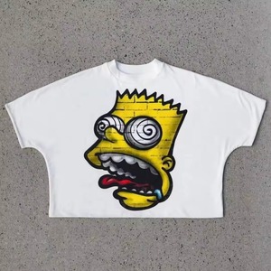 Camiseta Negra para Hombre, Manga Corta, Cuello Redondo, Estilo Urbano, Estampada, de Algodón Jersey, Corte Regular, Diseño con Logotipo Frontal, Transpirable, 220g - Product Image 2