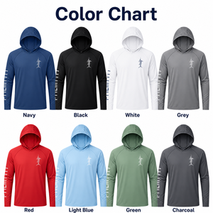 Sudadera con Capucha de Pesca para Hombre, 100% Poliéster, UPF 50, Transpirable, de Secado Rápido, Color Sólido, Manga Larga, Protección Solar - Product Image 4
