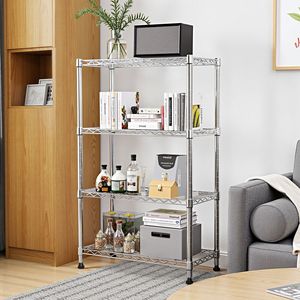 4 Tier 1000 Lbs <b>Storage</b> Shelving <b>Unit</b> Chrome Steel Organizer Wire Rack for Home <b>Kitchen</b> Office 13.7\" D X 23.6\" H - Product Image 2