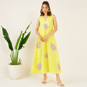 Robe Sundowner à taille naturelle, en coton tissé, avec doublure en coton, silhouette décontractée en A - Product Image 2