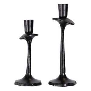 Support à bougies double en fer noir thermolaqué, nouveau design, pour décoration de chambre et éclairage, idéal pour offrir - Product Image 3