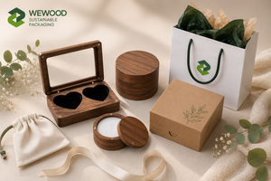 Custom Logo Walnut Wood Double Ring <b>Box</b> with <b>Glass</b> Lid Luxury Wedding Ring Bearer <b>Box</b> Jewelry Gift Packaging - Product Image 2