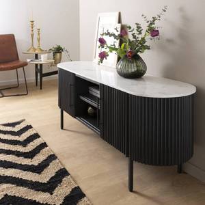 Soporte para TV Vandana Cresta Hexa en metal y mármol blanco - Product Image 6