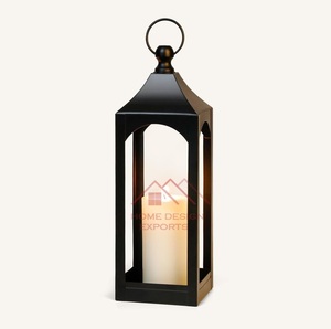 <b>Gold</b> Finished Metal <b>Lantern</b> with Glass Ramadan Candle Arrangements Metal Candle Holder <b>Lantern</b> - Product Image 3
