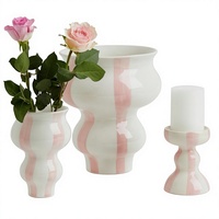 Vase en céramique Art Déco avec glaçure transparente pour la décoration de table intérieure/extérieure